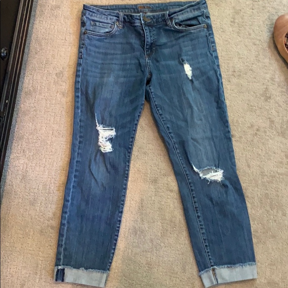 Kut from the Kloth distressed denim capris